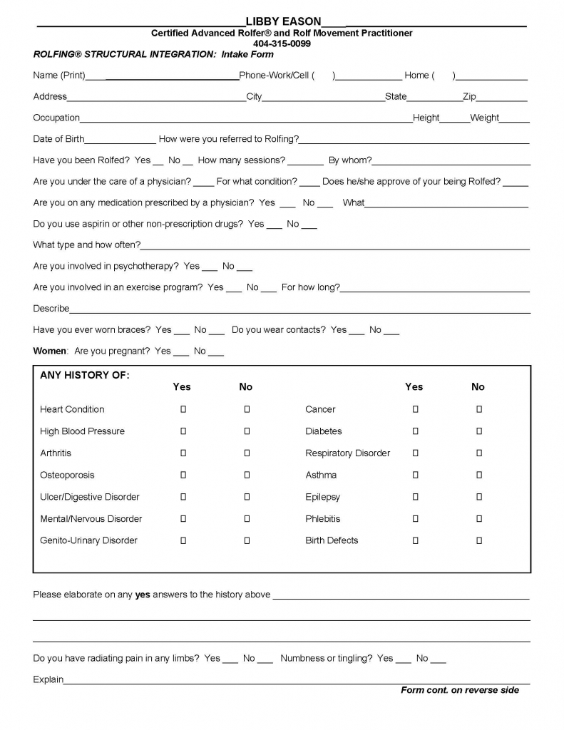 Intake Form - Libby Eason